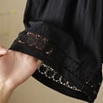 thumbnail image 5 of POROPL Womens Shorts,Linen Elastic Waist Drawstring Lace Trim Shorts with Pockets,Black Size 8, 5 of 8