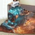 thumbnail image 3 of Yiaed Blue Dragon And White Tiger Pattern Fleece Throw Blanket,Fleece Throw Blankets for Couch & Bed All Season Use -80"x60", 3 of 3