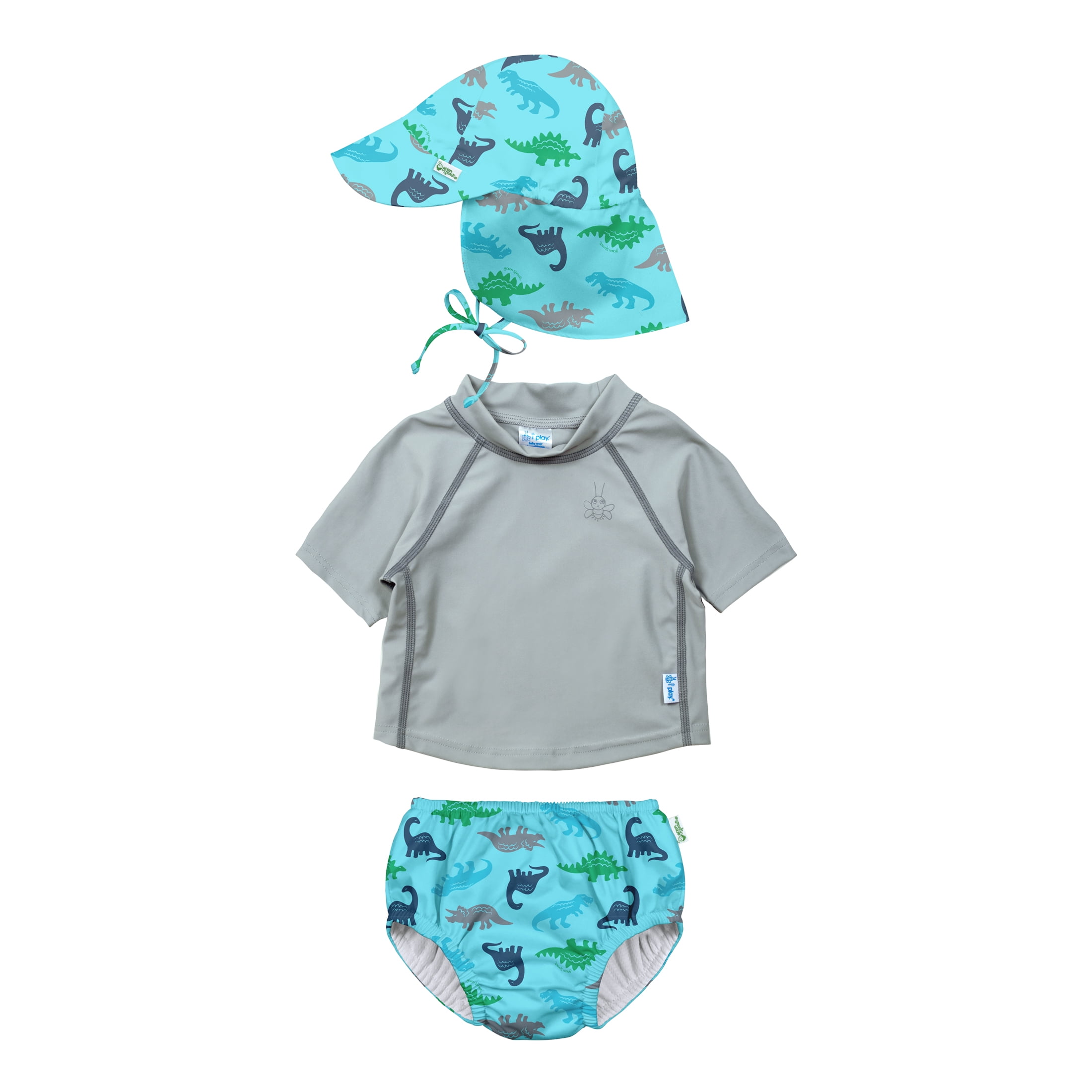 i play Light Aqua by green sprouts Kids & Baby Toddler Short Sleeve Rashguard Shirt 3T 