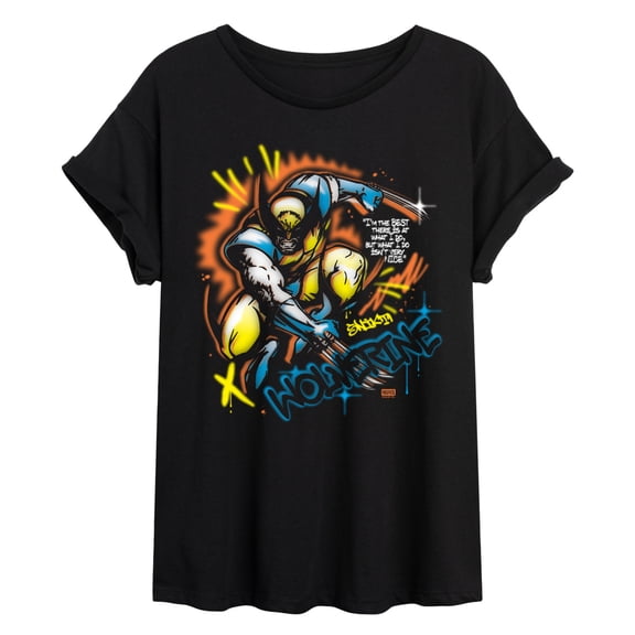 Marvel - Graffiti Wolverine - Juniors Oversized Graphic T-Shirt