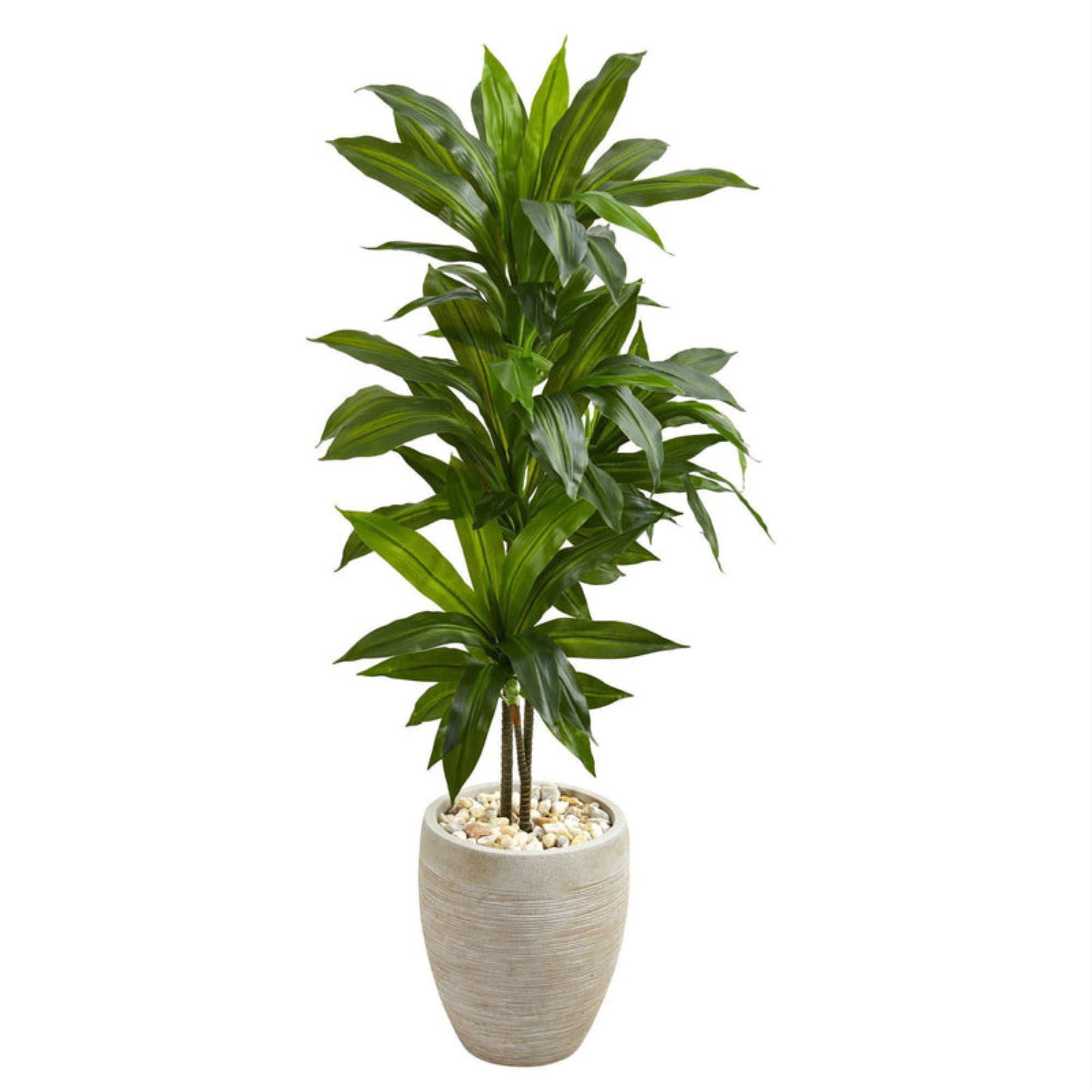 48 in H Green Dracaena Artificial Plant Realistic Look Home Office Decor Pot 