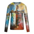thumbnail image 4 of Nmnitkp ​​​​​Long Sleeve Shirt Trendy and Fashionable Graphic Sleeve Round Neck Cross Print Pullover Top ​​​​​​​​​​​High-Quality and Healthy Fabric Men's Long Sleeve Shirt （Plus Size）, 4 of 4