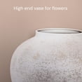 thumbnail image 6 of White Rustic Large Round Vase for Table Centerpieces 11 inches, Earthy Stone Look, Textured, Modern Homes Farmhouse Centerpiece Decor, 6 of 9