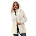 thumbnail image 4 of Miluxas Plus Size Women Winter Warm Coats Faux Coat Warm Furry Faux Jacket Sleeveless Outerwear Vest Waistcoat White XXXL, 4 of 4