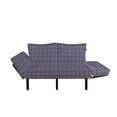 thumbnail image 2 of Checkered Futon Couch, Celtic Tartan Irish Culture Scotland Country Antique Tradition Tile, Daybed with Metal Frame Upholstered Sofa for Living Dorm, Loveseat, Violet Pale Blue Salmon, by Ambesonne, 2 of 4