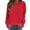 Red, variant on Women's Solid Color Crewneck Sweatshirt, Soft Long Sleeve Pullover Top with Lightweight Breathable Fabric, Comfortable Stretchy Casual Wear for Daily Loungewear and Streetwear Beige L