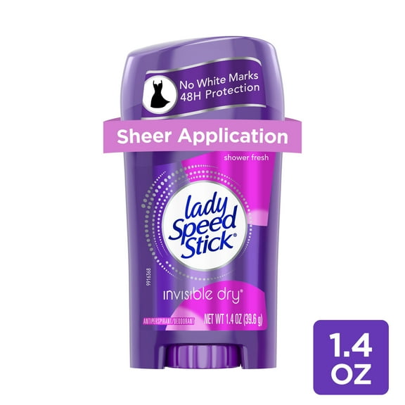 Lady Speed Stick Invisible Dry Antiperspirant Deodorant, Shower Fresh, 1.4oz