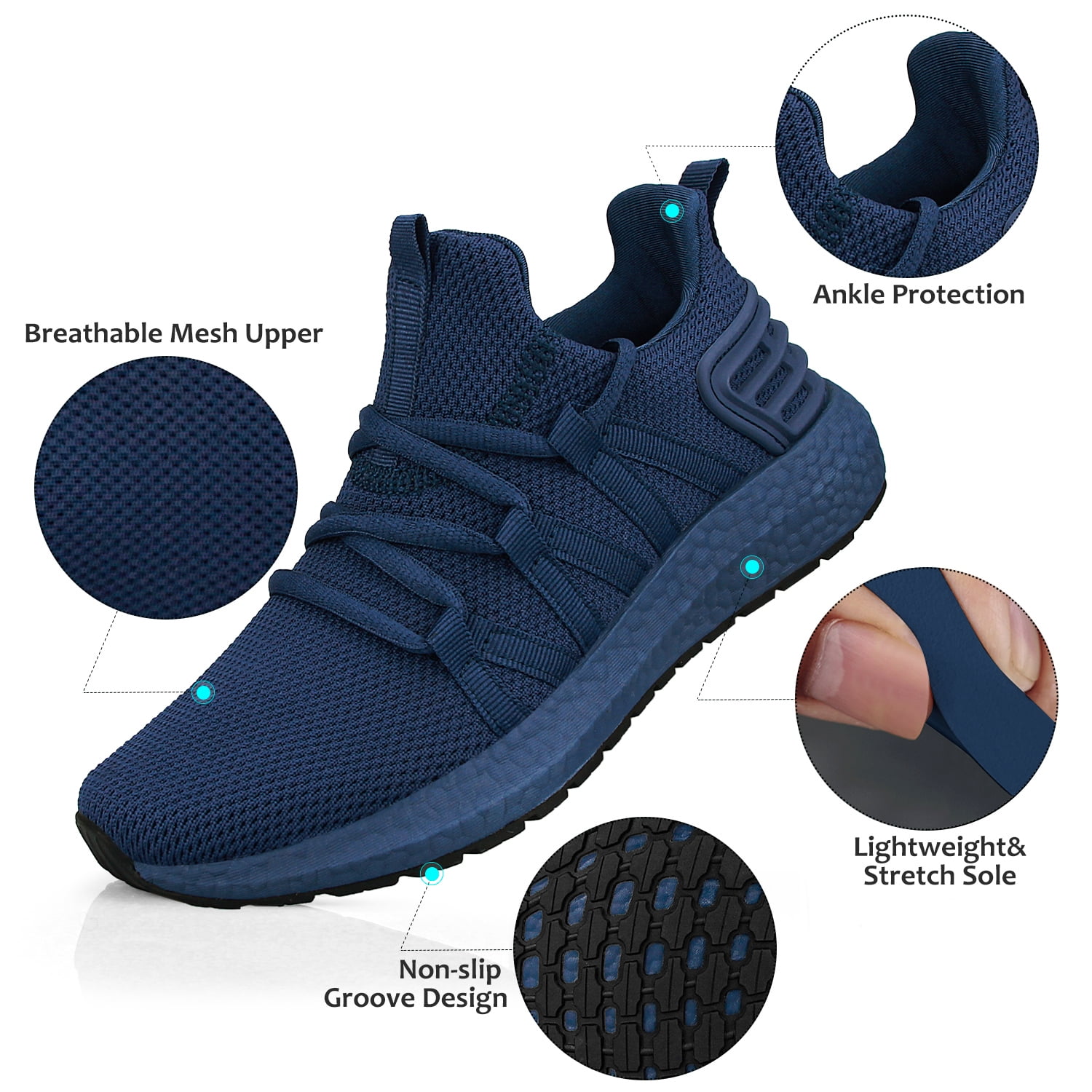 Feethit Women Running Shoes Slip on Comfortable Lightweight Walking Tennis Shoes Non Slip Hiking Work Gym Sneaker