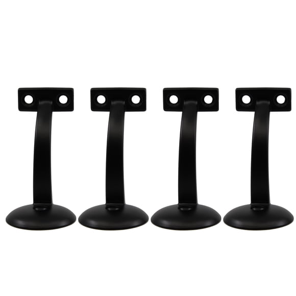 Home Stairway 3-1/2 in. Round Wall-mount Handrail Bracket in Satin Black & pack of 4