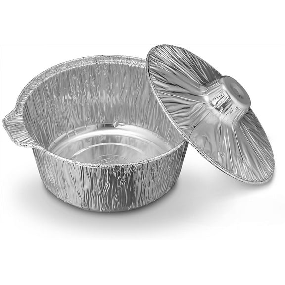Disposable Aluminum Pot with Lid Complete Set Good to use on Stove (Small: Qty-3)