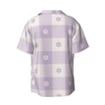 thumbnail image 2 of Sigee Floral Purple Buffalo Plaid Print Men's Shirts Casual Button Down Short Sleeve Summer Beach Shirt Hawaiian Vacation Shirts Tee Shirt-3X-Large, 2 of 7