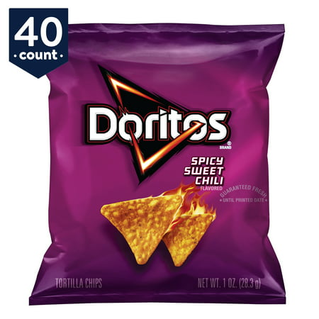 Doritos Tortilla Chips Snack Pack, Spicy Sweet Chili, 1 oz Bags, 40
