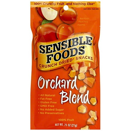 Sensible Foods Crunch Dried Snack Orchard Blend Dried Fruit, 0.75 oz (Pack of 12)