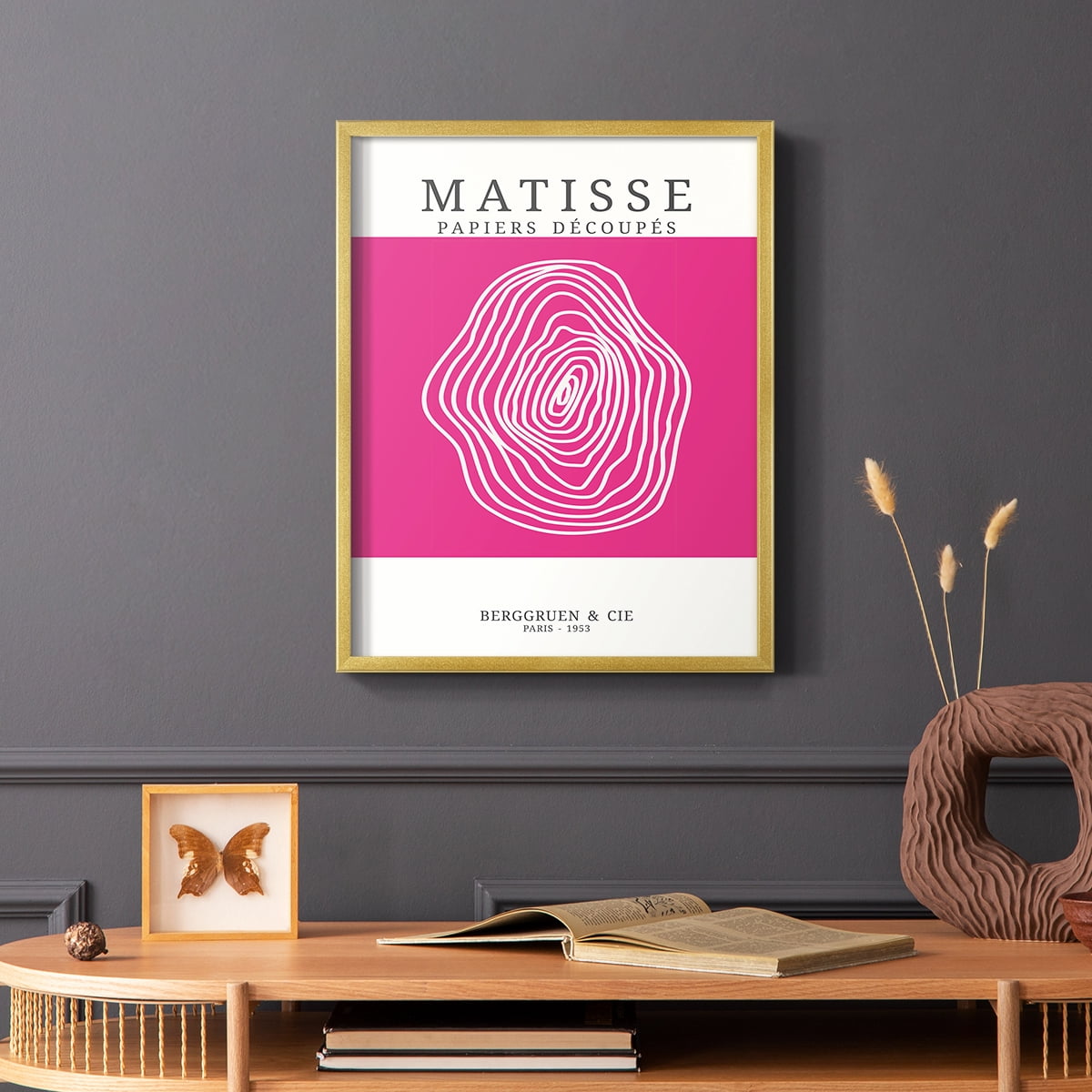 Matisse CDXXIII in Gold Solid Wood Framed Print No Nail Hanging