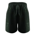 thumbnail image 4 of QLEICOM Womens Athletic Shorts, Plus Size Shorts, Loose Wide Leg Pants High Waist Straight Pants Casual Cotton Linen Shorts, Running Shorts, Comfy Beach Shorts, Cycling Shorts Army Green XXXXXL, 4 of 4