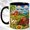 Black, variant on Red Barn Farm Coffee Mug, Tractor Cow Mug, Ceramic 11 oz