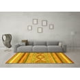 thumbnail image 3 of Ahgly Company Machine Washable Indoor Rectangle Abstract Yellow Modern Area Rugs, 2' x 4', 3 of 4