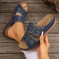 thumbnail image 2 of Orthopedic Wedge Sandals for Women Summer Dressy 2025, Hollow-out Open Toe Platform Sandals Casual Walking Slip on Sandals, 2 of 9