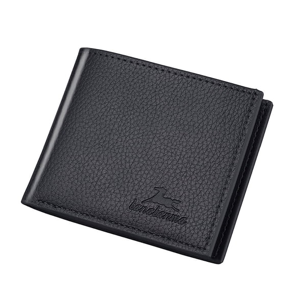 Wallets for Men Wallet Short Vertical Ultra-Thin Wallet Bank Card Card Package Small Purse Black One Size