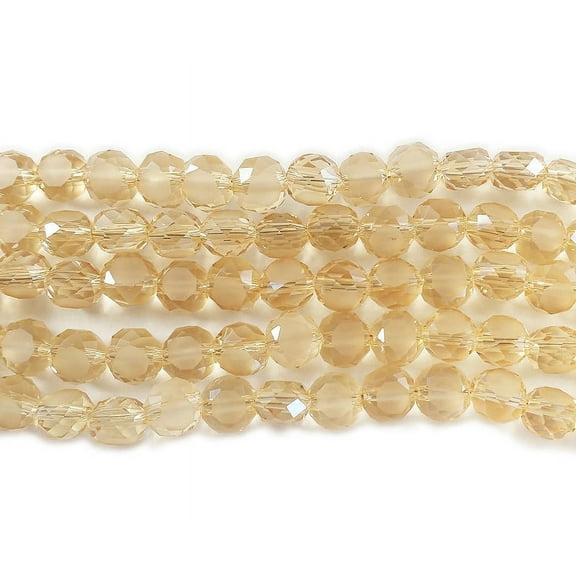 8mm Orange Glass Faceted Coin Beads Genuine Gemstone Natural Jewelry Making
