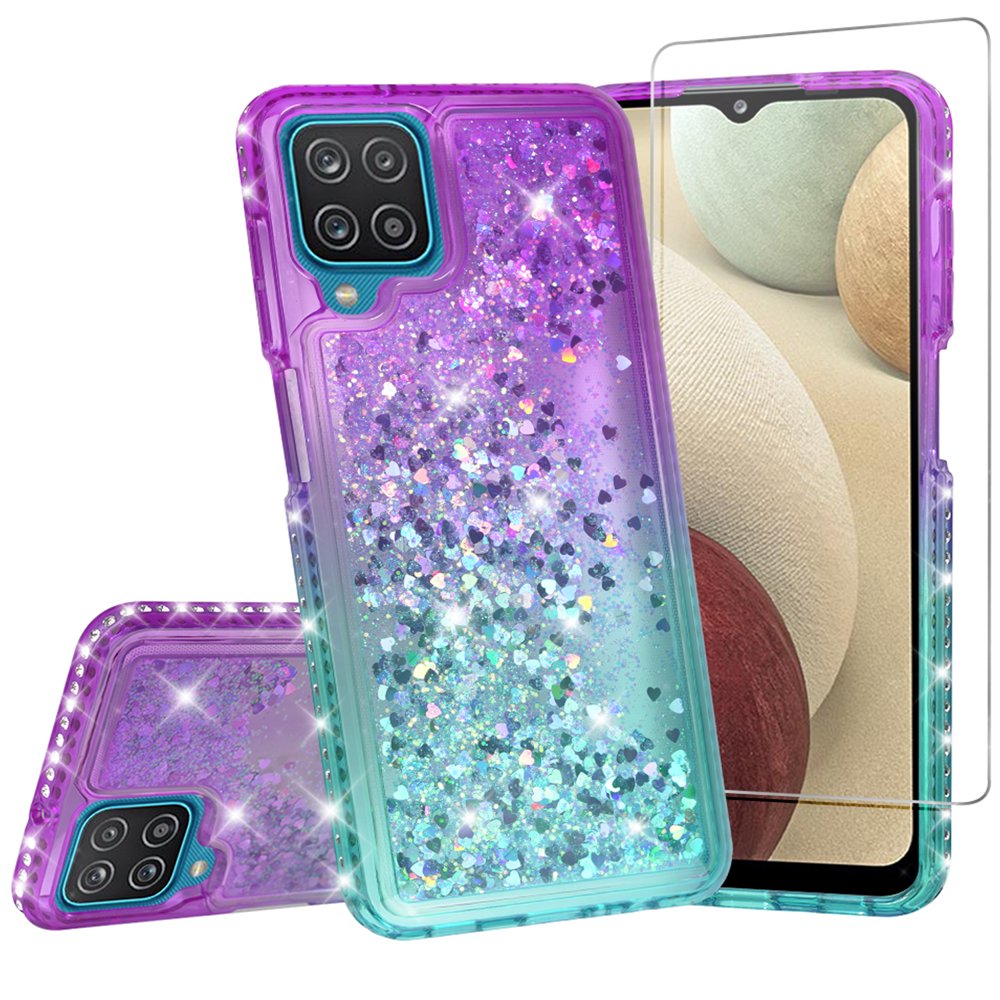 Compatible for Samsung Galaxy A12 Case, with Tempered Glass Screen Protector SOGA Diamond Liquid Compatible for Samsung Galaxy A12 Case, with Tempered Glass Screen Protector SOGA Diamond Liquid