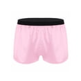 thumbnail image 2 of YEAHDOR Mens Satin Loose Fit Boxers Shiny Elastic Lounge Shorts Summer Vacation Beach Wear Pink XL, 2 of 7