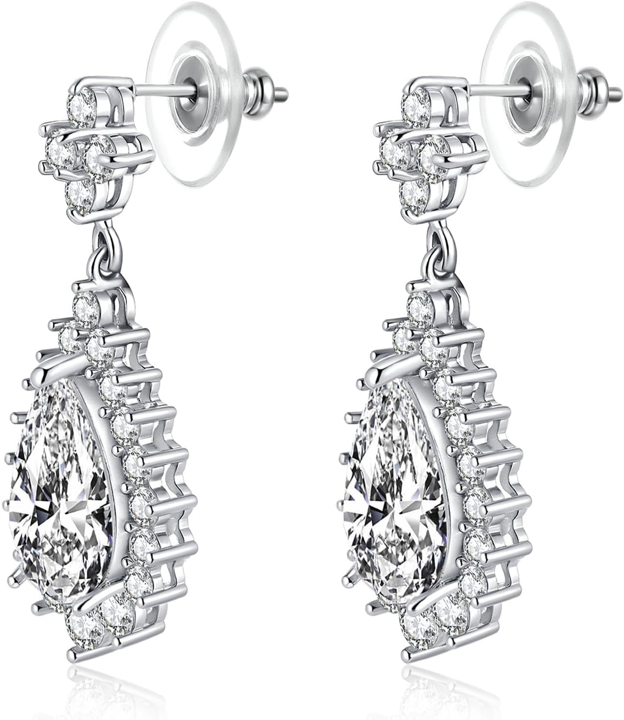 Earring Backs for Heavy Droopy Earrings - 12mm/0.47 Inch Large Secure Locking Backs for Women & Men for Any Occasion, Durable and Stylish Earring Backing Replacement for Studs, Silver 6 PCS
