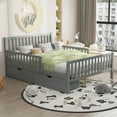 thumbnail image 6 of Luckynote Full Size Solid Wood Platform Bed, with Drawers and Guard, Gray, 6 of 10