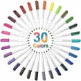 thumbnail image 1 of Shuttle Art Permanent Markers, 30 Assorted Colors Ultra Fine Point Permanent Marker Packed in Travel Case, Ideal Colored Markers Set for Adults Coloring Doodling on Plastic, Glass, Gift for Teens, 1 of 1