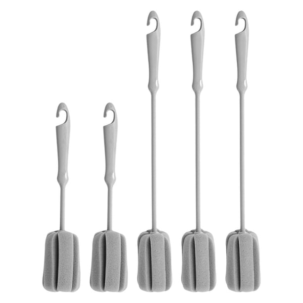 GOOHOCHY cepillos de esponja para botellas: cepillo de esponja de mango largo, cepillos de limpieza multifuncionales para tazas, copas de vino, botellas de agua y termos.