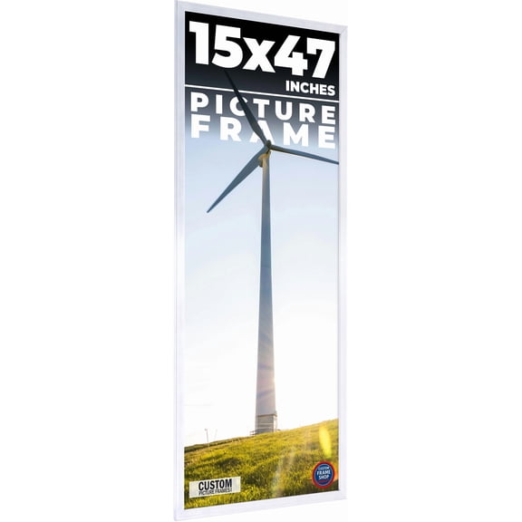 15x47 Frame Silver Real Wood Picture Frame Width 0.75 inches | Interior Frame Depth 0.5 inches |
