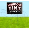 thumbnail image 1 of Window Tint Laser Cut Lifetime Warranty Red (18" x 24") Yard Sign, Includes Metal Step Stake, 1 of 6
