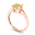thumbnail image 2 of Solitaire Engagement Ring for Women - 1.5ct Yellow Moissanite in 14K Rose Gold Promise Ring, 2 of 6