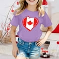 thumbnail image 2 of MEZZALL T-Shirt à Manches Courtes pour Filles, Col Rond, Été, Coupe Décontractée, Basique, Violet, 8-9 Ans, 2 of 4