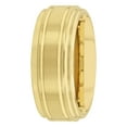 thumbnail image 2 of Men's Gold-Tone Tungsten Grooved Step Edge 9MM Wedding Band by Brilliance Fine Jewelry - Men's Ring, 2 of 5