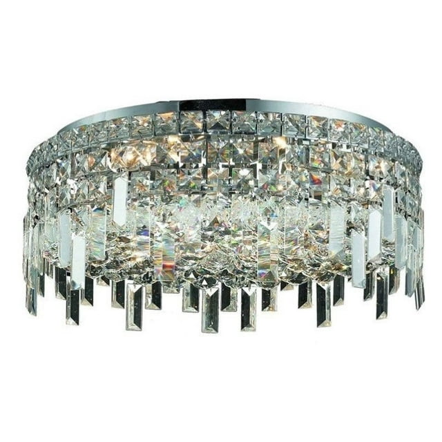 Elegant Lighting Maxime 20" 6 Light Royal Crystal Flush Mount