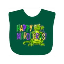 Inktastic Happy Mardi Gras Cute Alligator with Beads Boys or Girls Baby Bib
