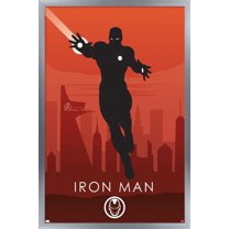 Marvel Heroic Silhouette - Iron Man Wall Poster, 14.725" x 22.375", Framed