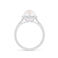 thumbnail image 2 of ANGARA Japanese Akoya Cultured Pearl Split Shank Ring with Halo in 14K White Gold for Women | June Birthstone, Birthday, Anniversary, Jewelry Gift for Women | Pearl Ring, 2 of 9
