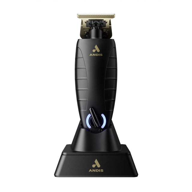 Andis 74150 GTX-EXO recortadora profesional eléctrica con o sin cable, de litio-ion, para barba y cabello, con base de carga, negra