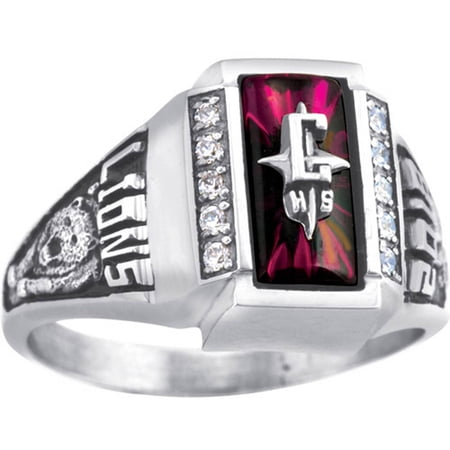 Girl's Crest CZ Side Panel Class Ring