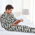 thumbnail image 6 of Hirioo Panda Bear for Men's Pajama Sets 2 Piece Pjs Men's Long-Sleeved Pajama Set Button Down Sleepwear,S-XXL-X-Large, 6 of 7