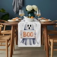 thumbnail image 2 of White Halloween Table Runner - 90 Inch Long, Kitchen Dining Table Runner Dresser Scarves, Ghost Modern Art Cute Farmhouse Decor for Coffee Tables Wedding Party Banquet, 2 of 8