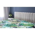 thumbnail image 5 of Ambesonne Hawaii Vibes Fitted Sheet, Aloha Themed Palm Art, Queen Size, Seafoam Fern Green Dusk, 5 of 5