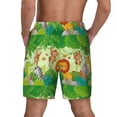 thumbnail image 3 of Sigee African Animals in the Jungle Print Mens Swim Trunks with Compression Liner Quick Dry Swim Stretch Beach Shorts with Pockets,S-3XL, 3 of 7