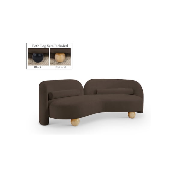 Meridian Furniture Daphne Brown Chenille Fabric Sofa