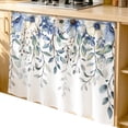 Blue Eucalyptus Cabinet Curtains 35''x35'', Farmhouse Flowers Leaf ...