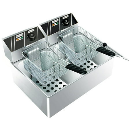 Clevr 11 Liter Stainless Steel 2 Tank Commercial Countertop Deep