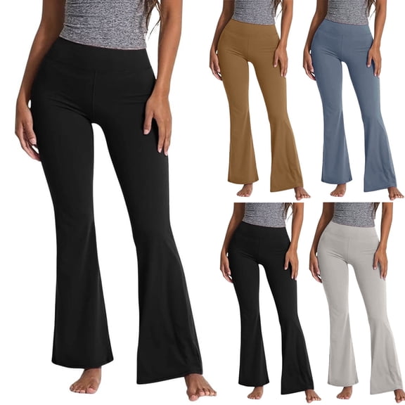 CAIXIA Athletic Pants for Women High Waisted Seamless Flared Workout Pants Casual Bootcut Yoga Pants Flared Leggings for Women for Workout Running Athletic Activewear