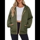 thumbnail image 2 of Sudadera con Capucha para Mujer, Sudadera con Cremallera, Moda de Otoño, Chaquetas de Larga, Ropa de Invierno, Conjuntos Verde L, 2 of 8